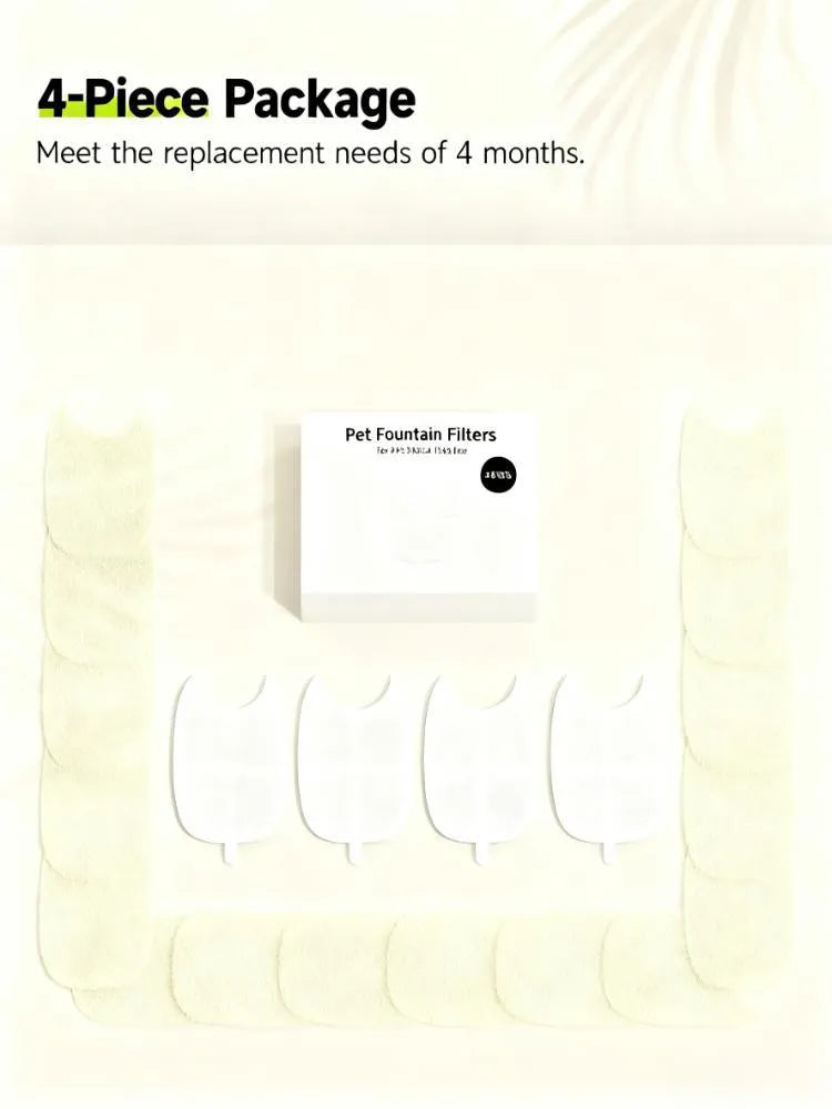 8-Pack Water Fountain Filters, 6-Layer with Pre-Filter Sponge, Universal Fit