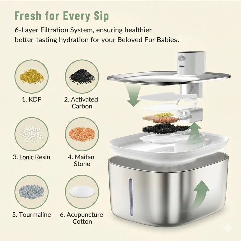 CORDLESS PET WATER FOUNTAIN – FRESH, SAFE WATER ANYTIME