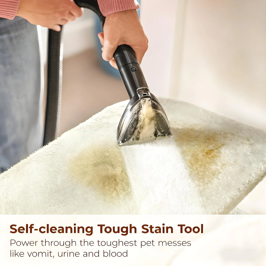 Powerful Suction with Self-Cleaning Tool - Stain Remover for Pet Families