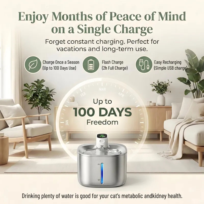 CORDLESS PET WATER FOUNTAIN – FRESH, SAFE WATER ANYTIME