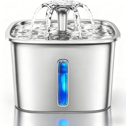 Award-Winning Stainless Steel Pet Water Dispenser - Large Capacity & 5-Stage Filtration