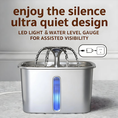 Award-Winning Stainless Steel Pet Water Dispenser - Large Capacity & 5-Stage Filtration