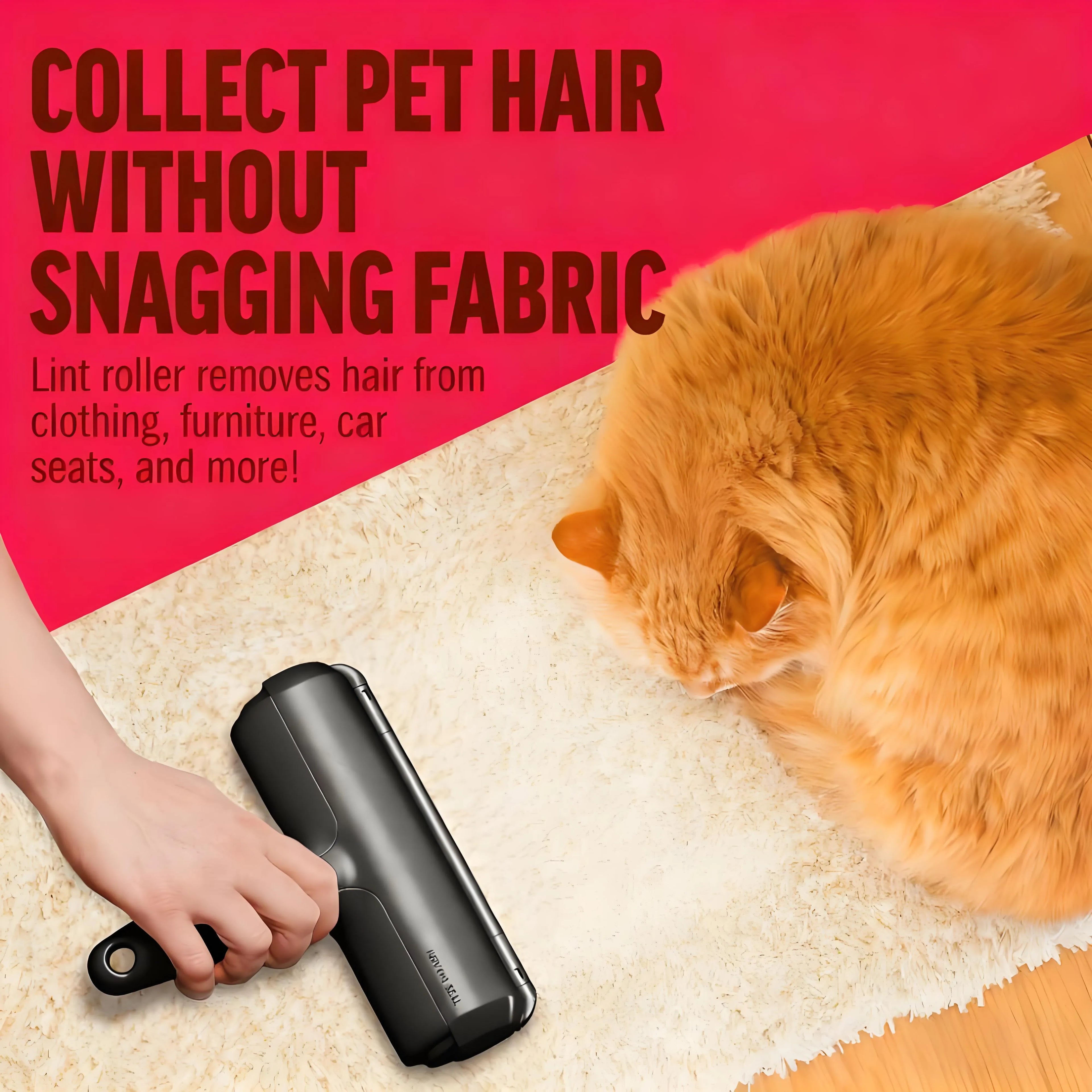 Pet Hair Roller - Effective, Reusable, Suitable for Furniture & Cars