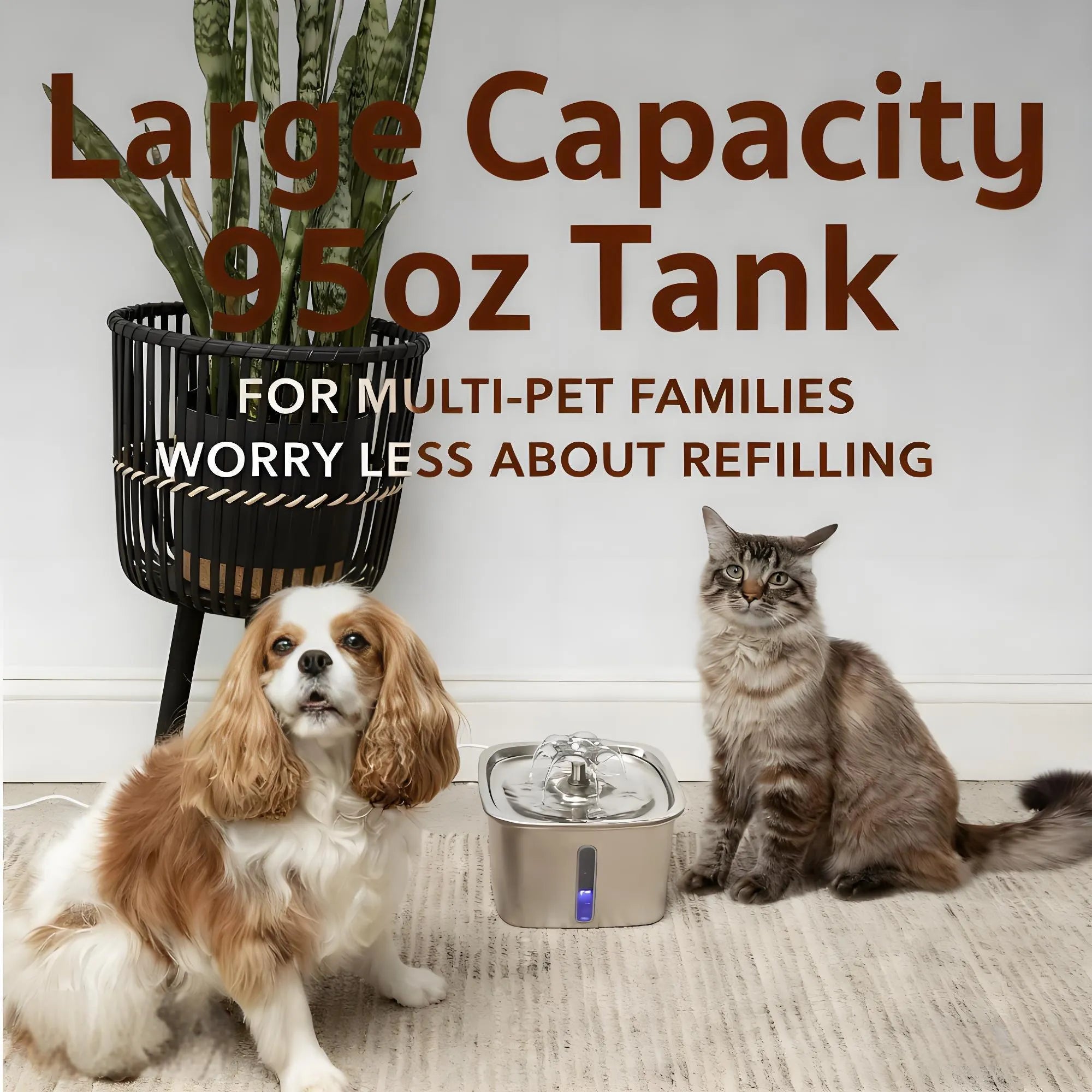 Award-Winning Stainless Steel Pet Water Dispenser - Large Capacity & 5-Stage Filtration