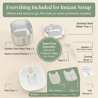 CORDLESS PET WATER FOUNTAIN – FRESH, SAFE WATER ANYTIME