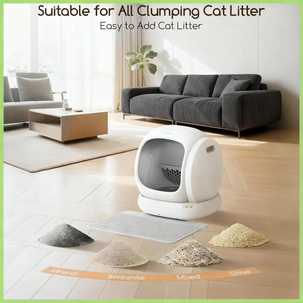 Self-Cleaning Cat Litter Box – App-Controlled, Extra-Large 75L Low-Entry for Multi-Cat Homes