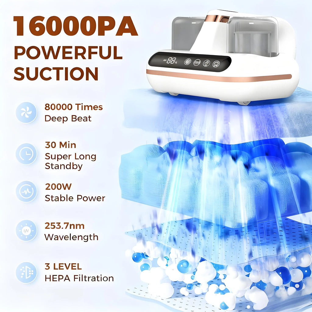 16Kpa Suction with UV-C & Humidity Monitor - Ideal for Pet & Baby Families