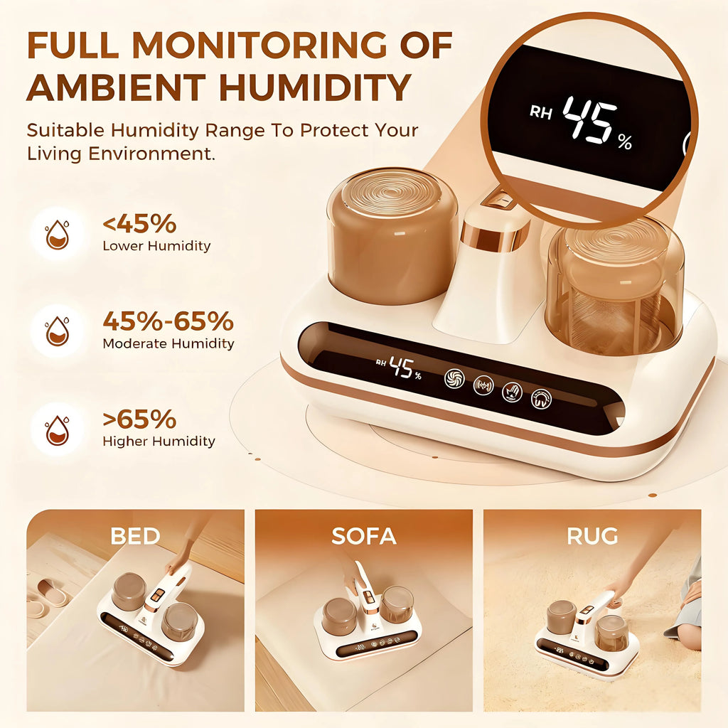 16Kpa Suction with UV-C & Humidity Monitor - Ideal for Pet & Baby Families