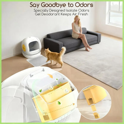 Self-Cleaning Cat Litter Box – App-Controlled, Extra-Large 75L Low-Entry for Multi-Cat Homes